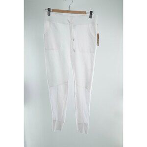 True Religion Women's White Mesh Combo Panel Joggers | S | NWT
